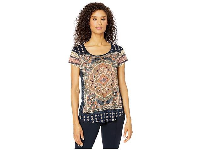 Lucky Brand Persian Carpet Tee (Navy Multi) Women's T Shirt Product Image