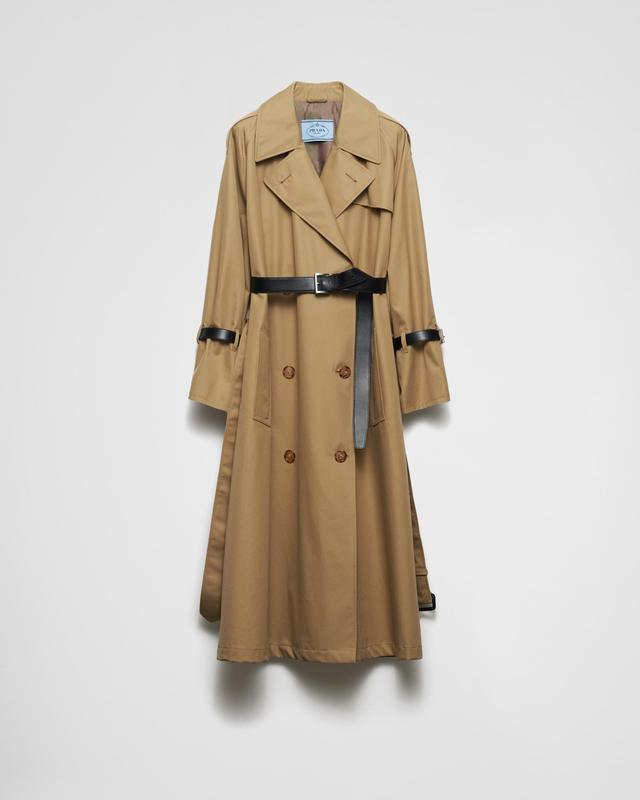 Double-breasted cotton twill trench coat Product Image