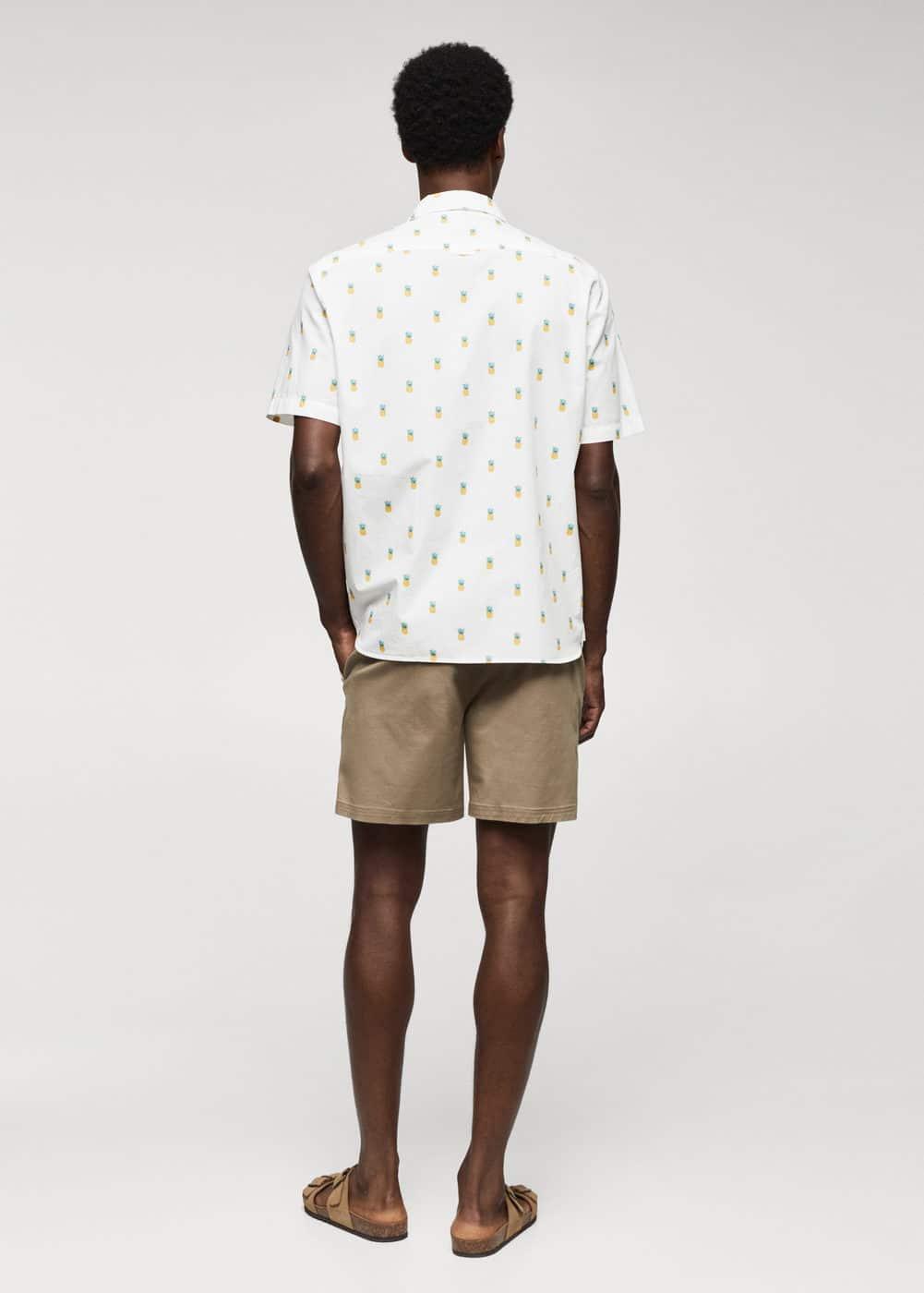 MANGO MAN - 100% cotton shirt with pineapple print whiteMen Product Image