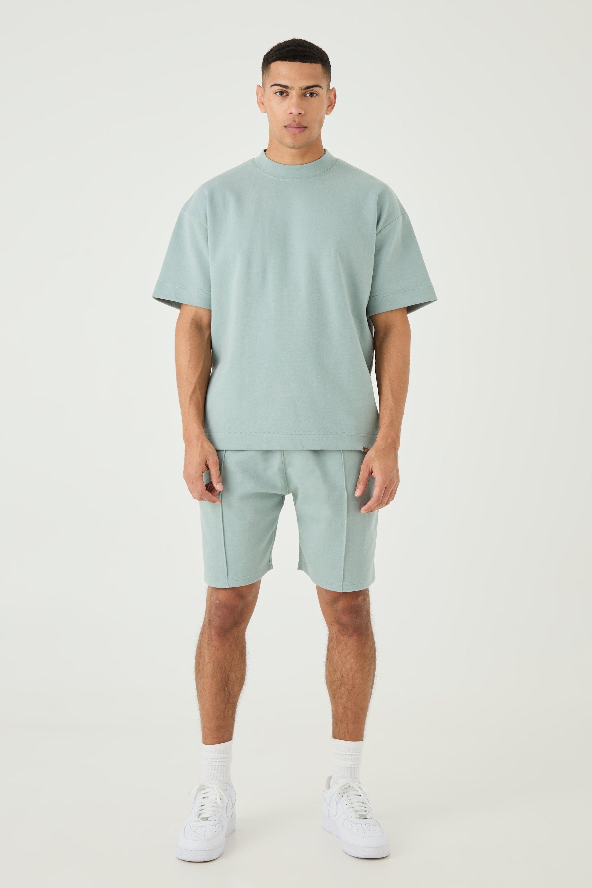 Overisized T-shirt & Short Interlock Set | boohooMAN USA Product Image