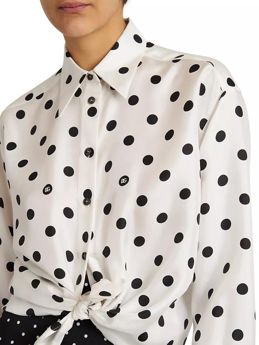 Polka-Dot Silk Shirt Product Image