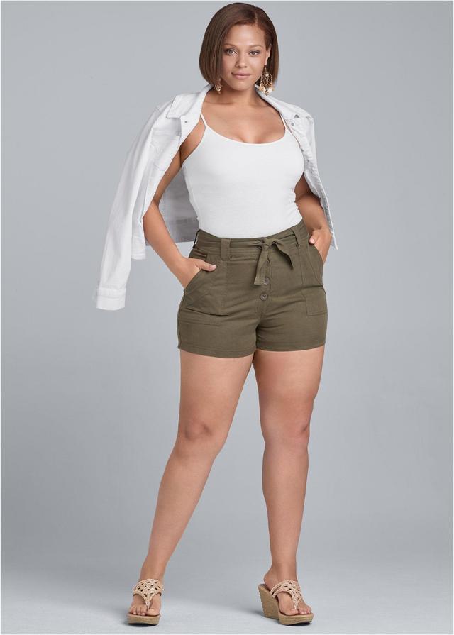 Belted Utility Short - Olive Product Image