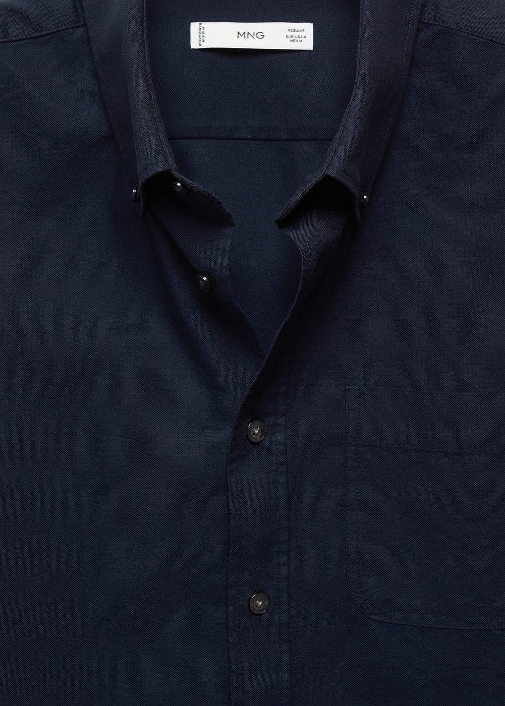 MANGO MAN - Regular fit Oxford cotton shirt navyMen Product Image