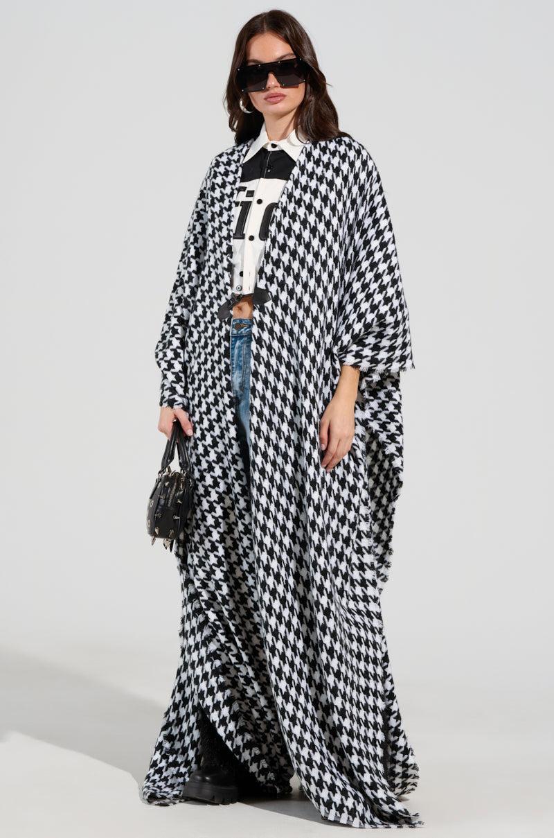 ELEVATED LIFE HOUNDSTOOTH PONCHO Product Image