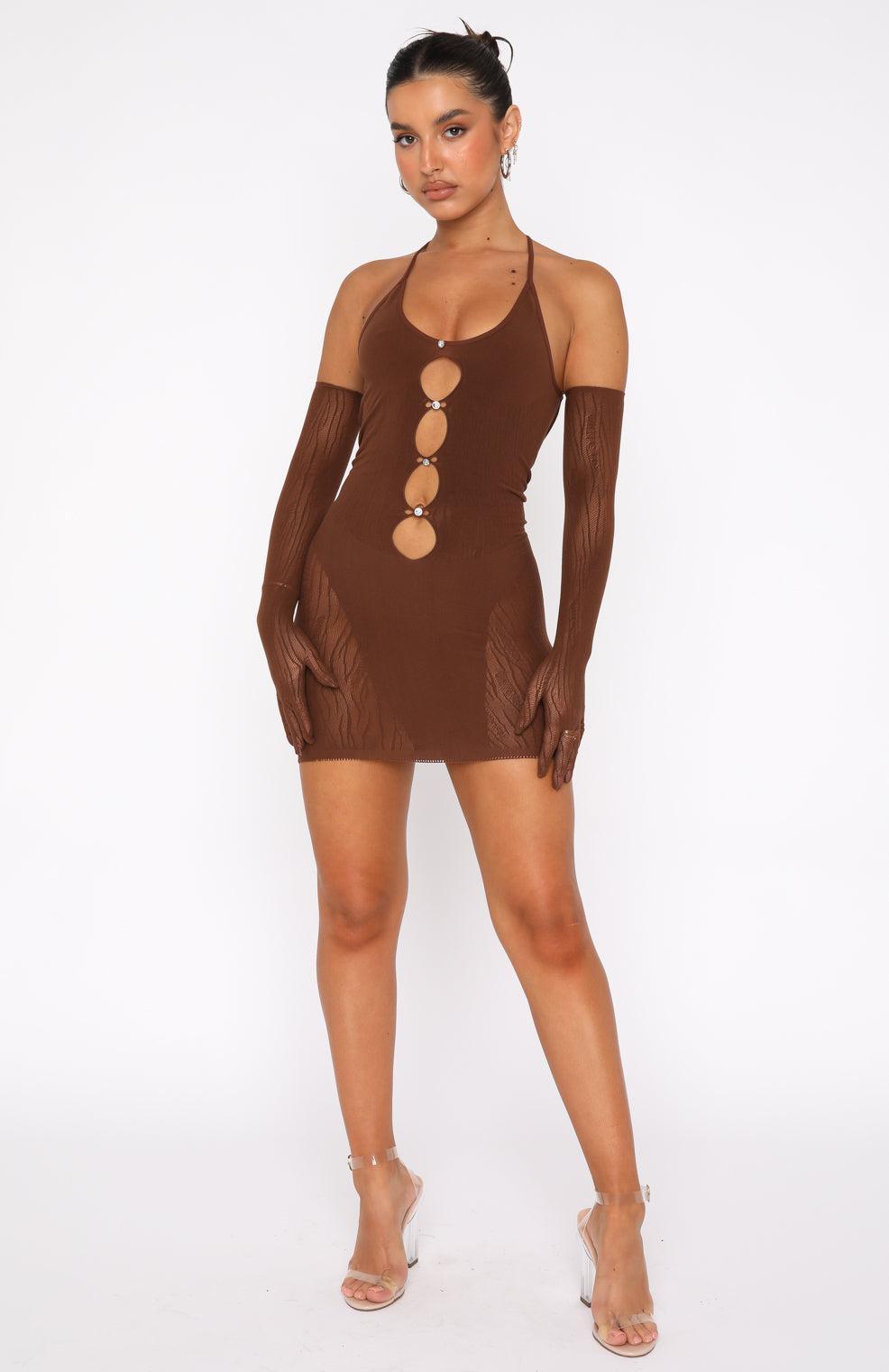 Link Up Mini Dress Chocolate Product Image