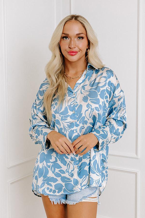 On Vacay Time Satin Button Up Product Image