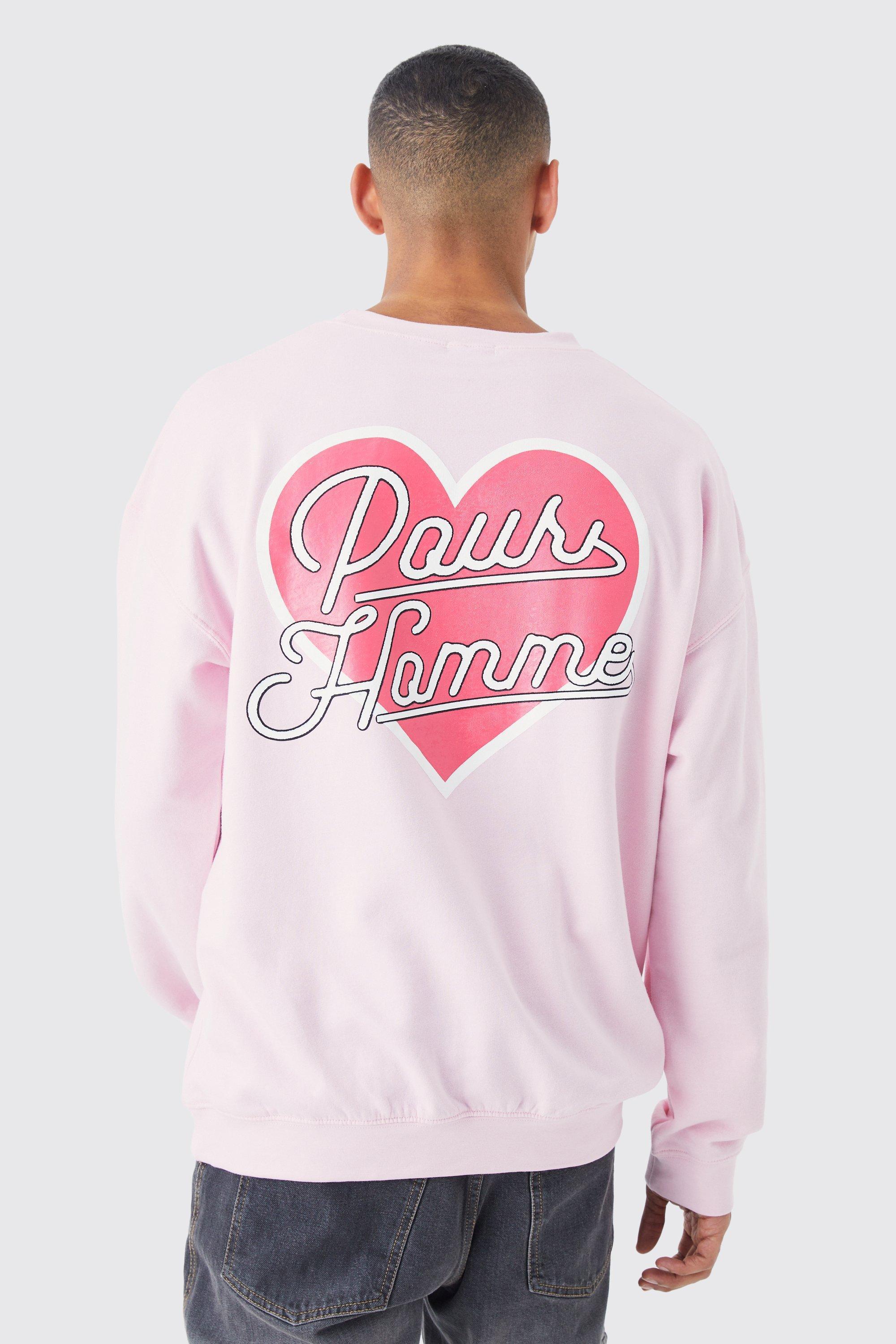 Oversized Heart Graphic Sweatshirt | boohooMAN USA Product Image