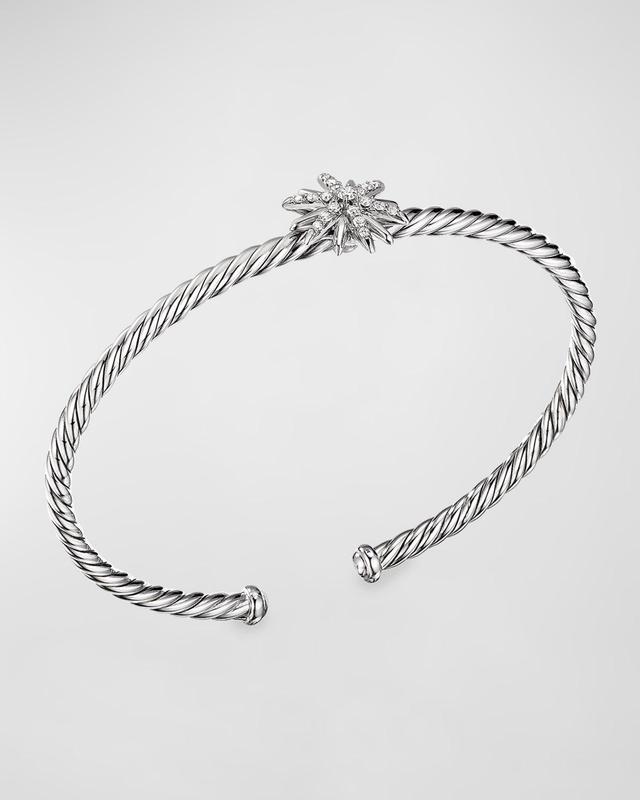 Womens Starburst Center Station Bracelet in Sterling Silver Product Image