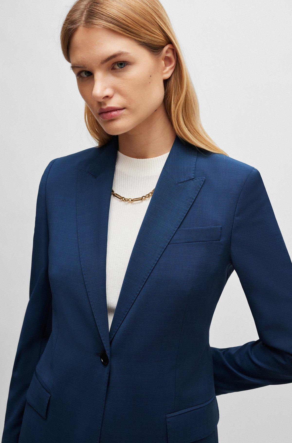 Regular-fit jacket in melange virgin wool Product Image