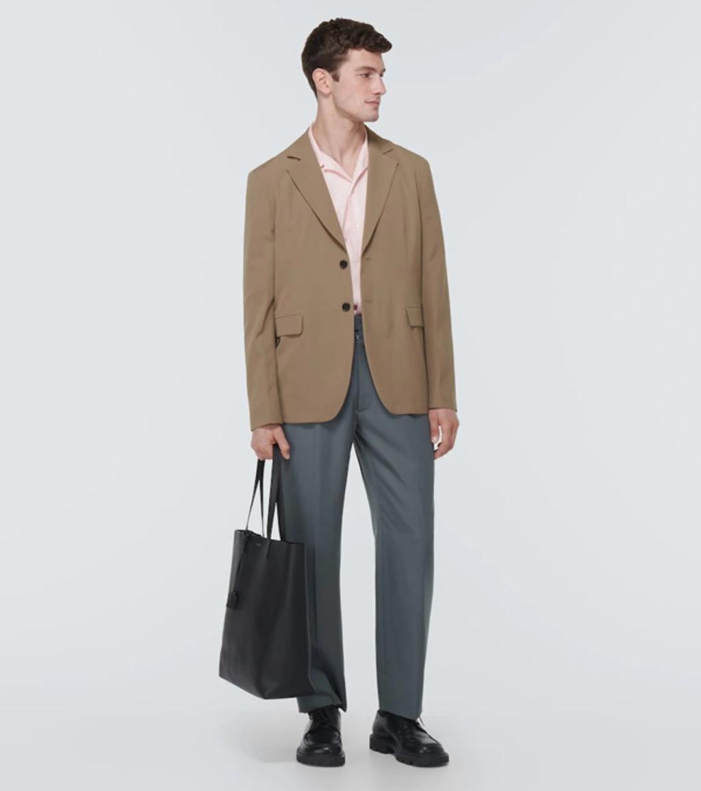 Single-breasted Wool-blend Blazer In Cvd Mud Grey Product Image