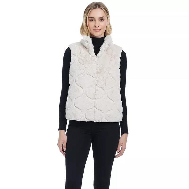 Womens Modern Supply by Sanctuary Faux Fur Puffer Vest Ivory Product Image