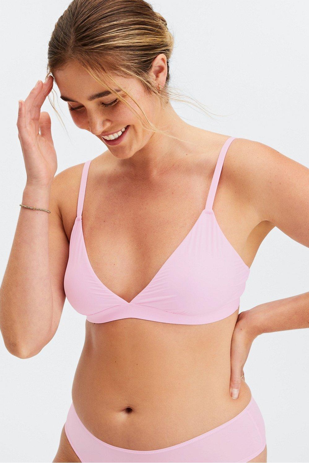 Fabletics Fine Touch Triangle Bralette Womens pink Size M Product Image