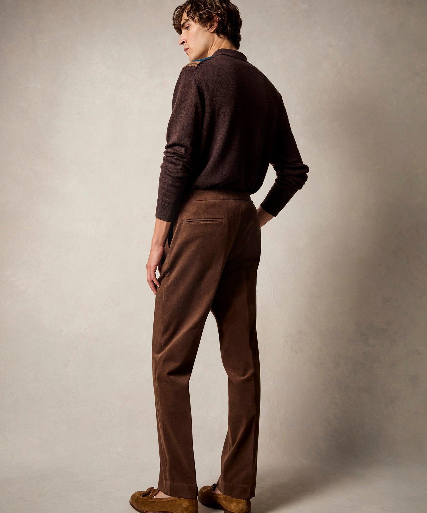 Italian Brushed Cotton Side Tab Trouser Product Image