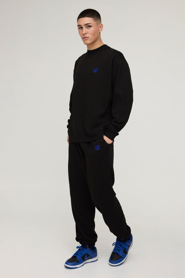 B Embroidered Sweat Tracksuit | boohooMAN USA Product Image