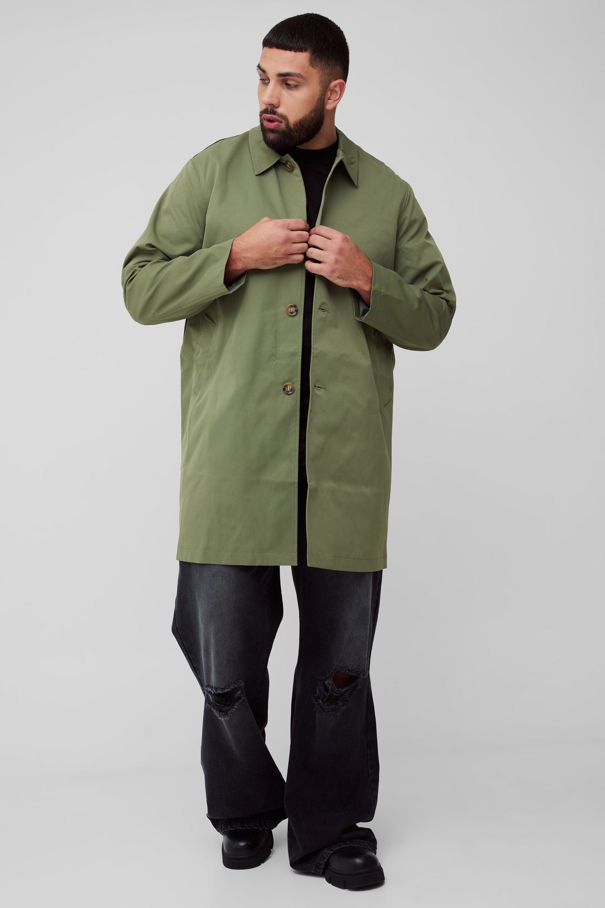 Plus Classic Contrast Panel Trench Coat | boohooMAN USA Product Image