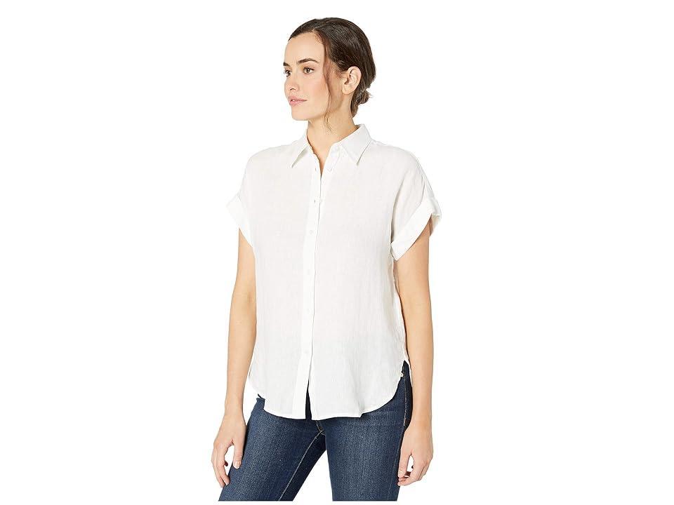 Lauren Ralph Lauren Linen Point Collar Short Dolman Sleeve Shirt Product Image