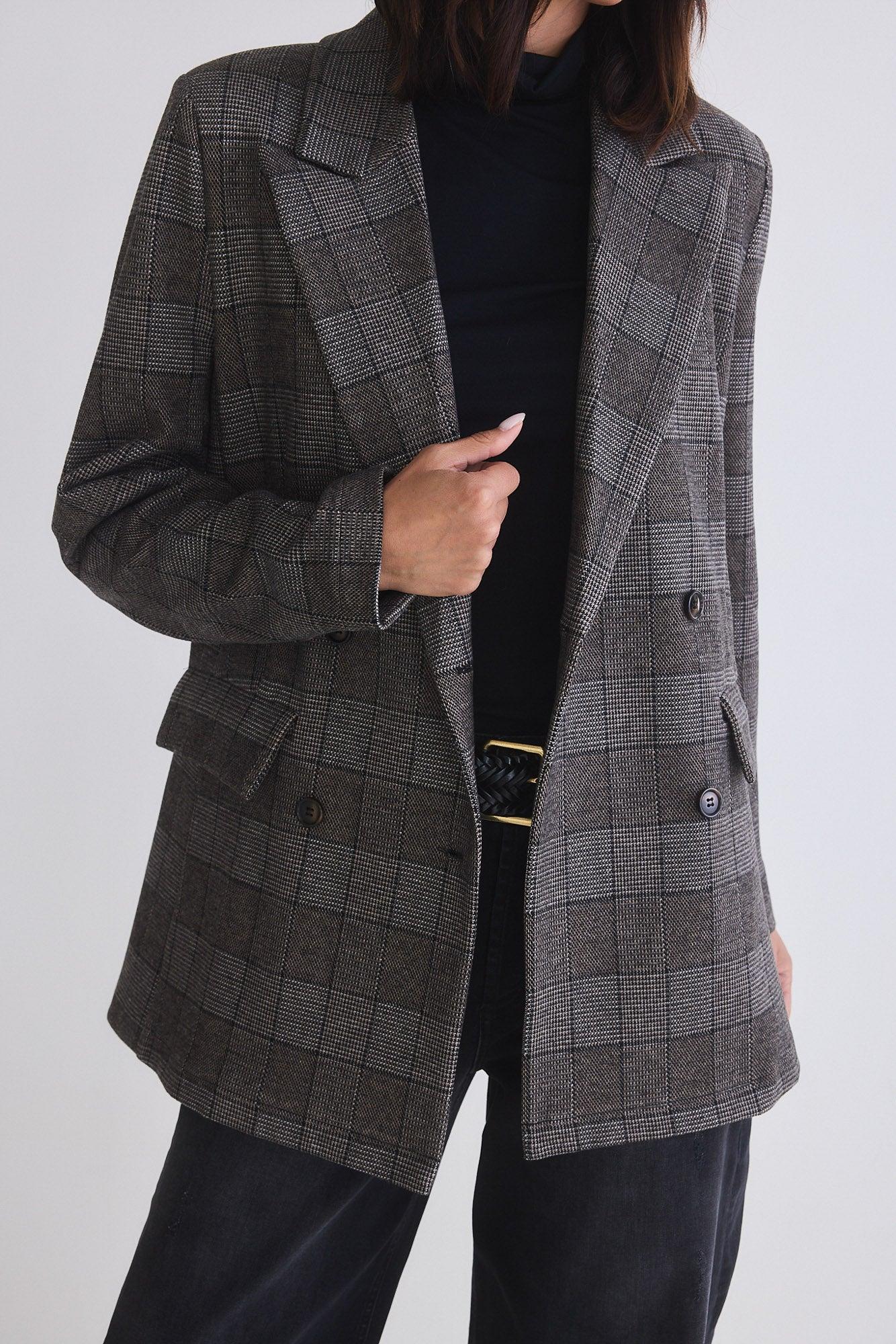 On the Clock Plaid Blazer Product Image