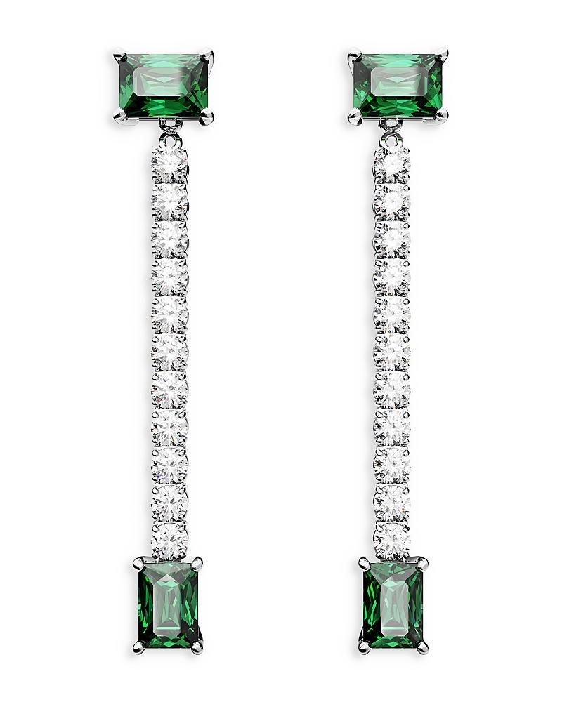 Womens Matrix Rhodium-Plated & Crystal Drop Earrings Product Image