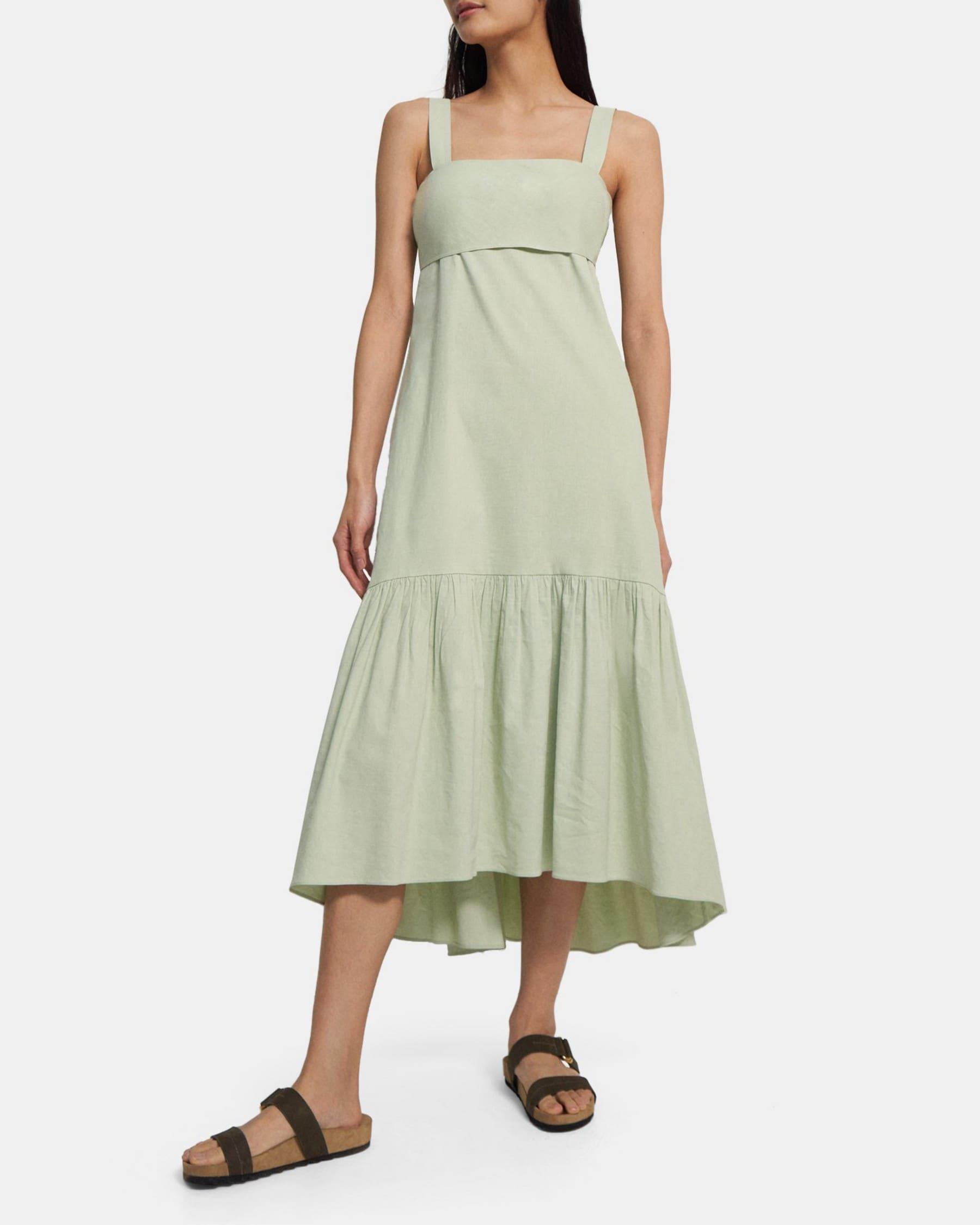 Tie-Back Dress in Stretch Linen Product Image