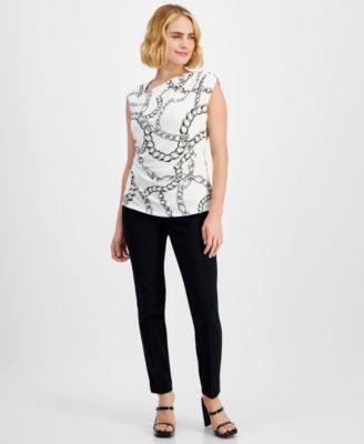 Petite Chain-Print Top & Skinny Pants, Created for Macy's Product Image