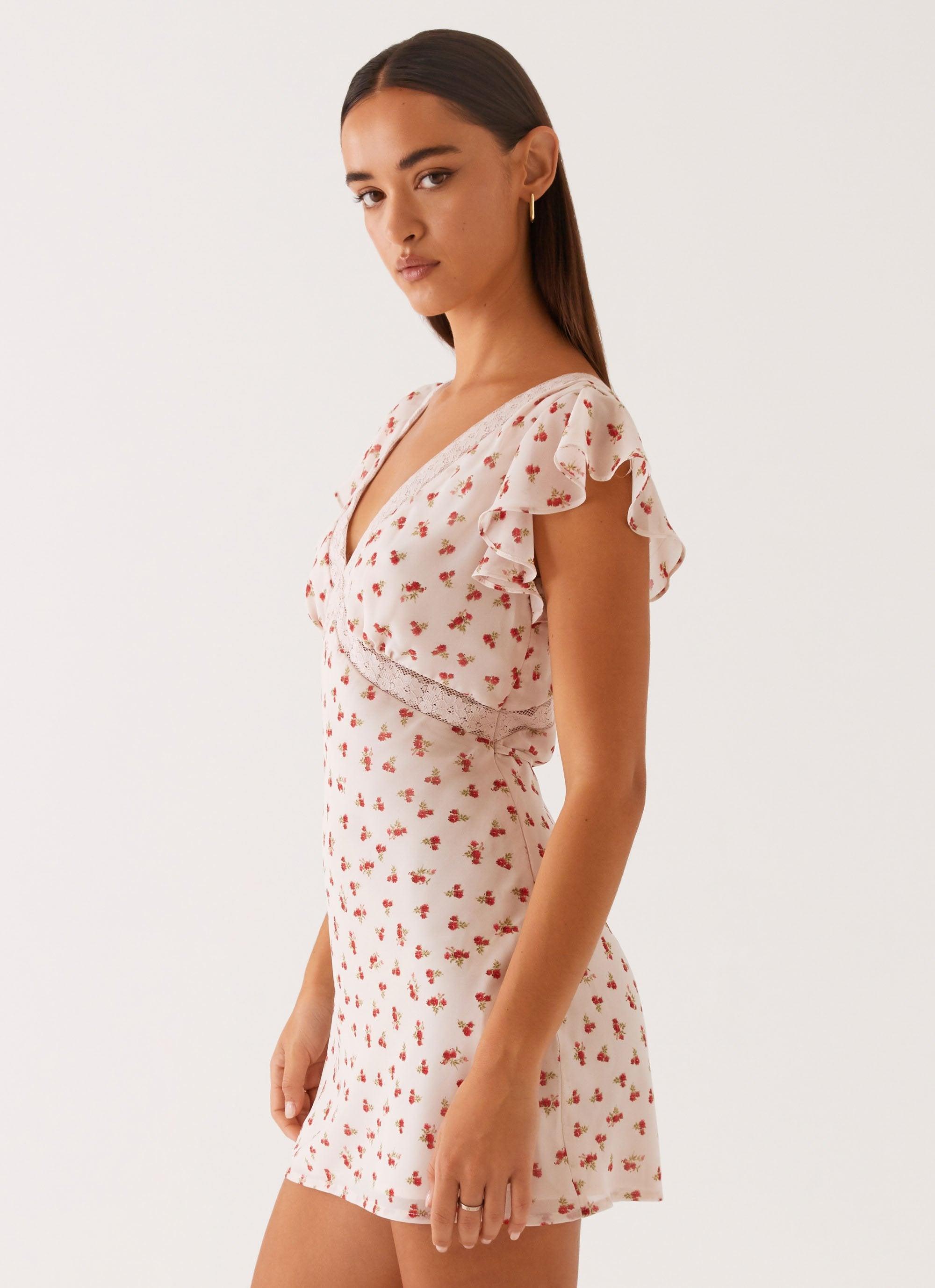 Tangled dreams Mini Dress - Red Ditsy Floral Product Image