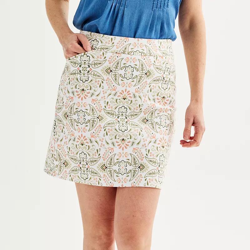 Womens Croft & Barrow Effortless Stretch Skort Light Grey Product Image