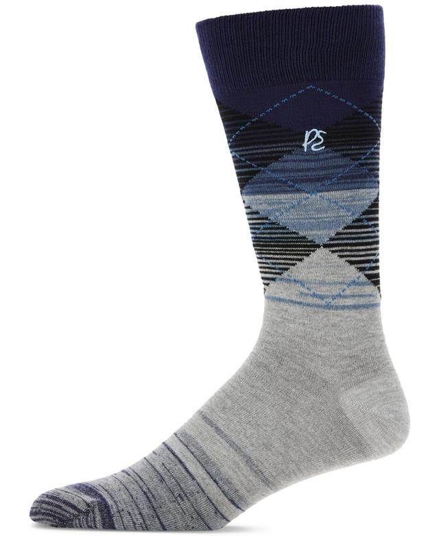 Perry Ellis Portfolio Mens Ombre Striped Argyle Dress Socks Product Image