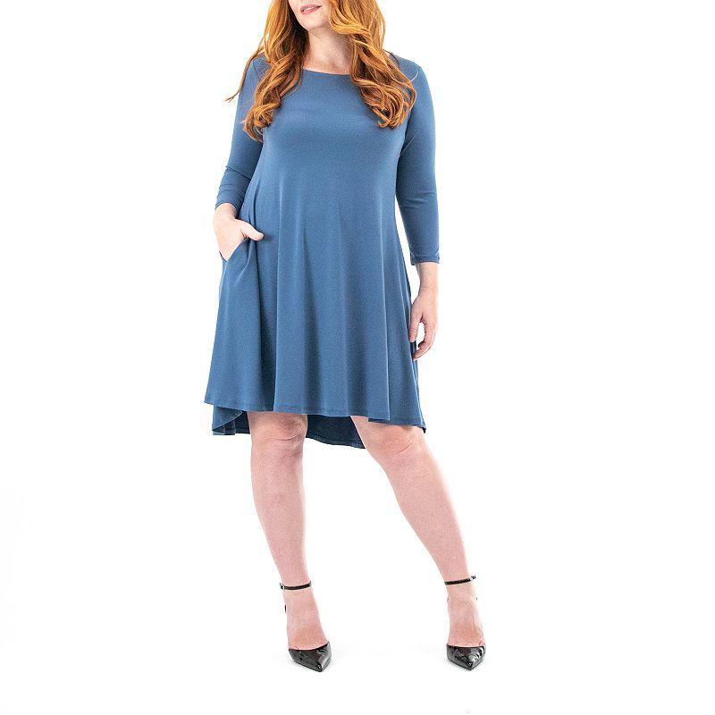 Womens Nina Leonard High-Low Trapeze Dress Product Image