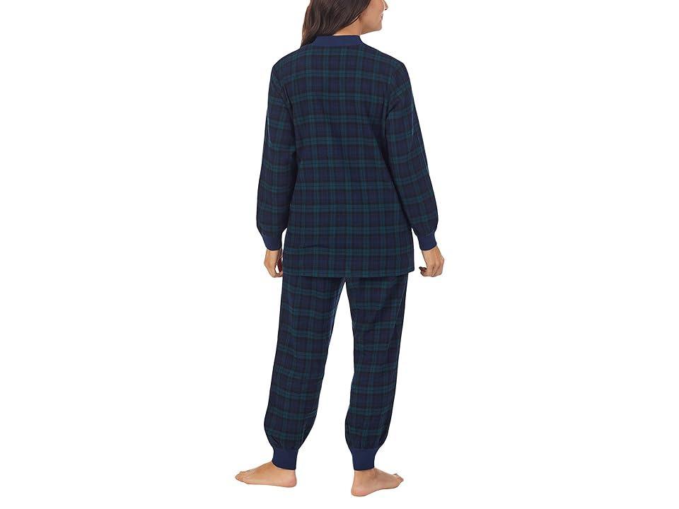 Lanz of Salzburg Flannel Ski Pajama (Blue/Green Watch Plaid) Women's Pajama Sets Product Image