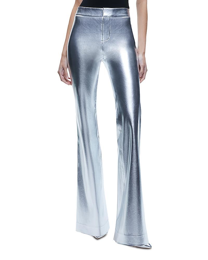 Alice + Olivia Livi High Waist Bootcut Metallic Faux Leather Pants product image