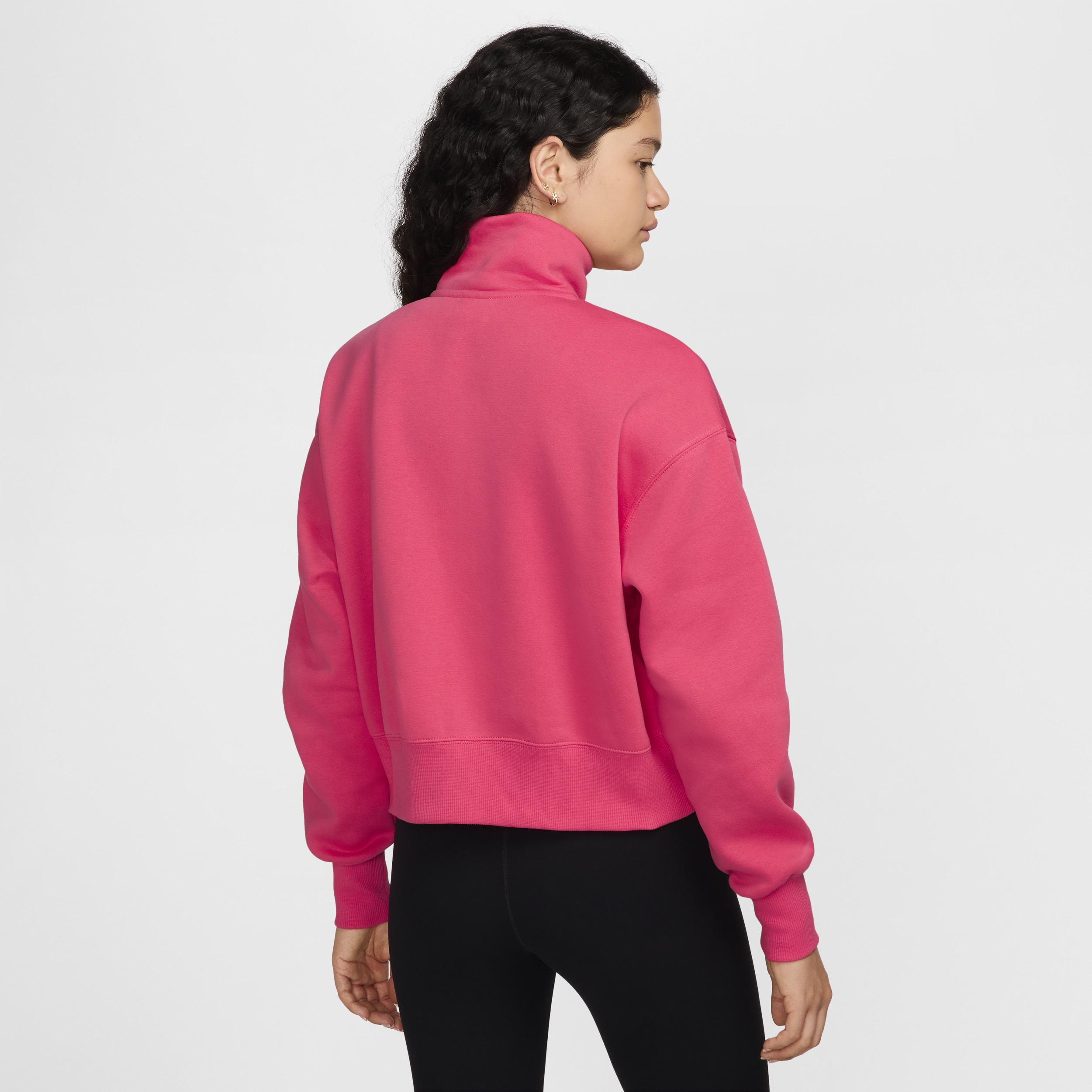 Nike Womens NSW Phoenix OS Fleece Track Jacket - Aster Pink/Sail Product Image