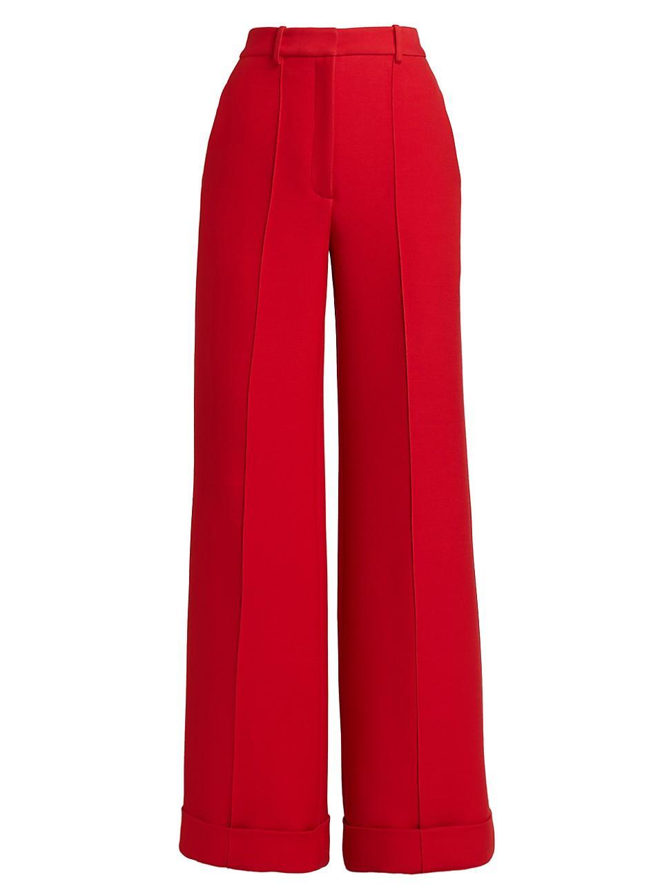 Womens Deeda Silk & Wool Wide-Leg Pants Product Image