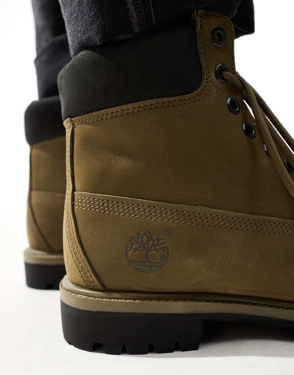 Timberland 6 inch lace up waterproof boot in olive Product Image