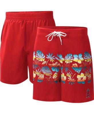 Men's Red Los Angeles Angels Breeze Volley Swim Shorts Product Image