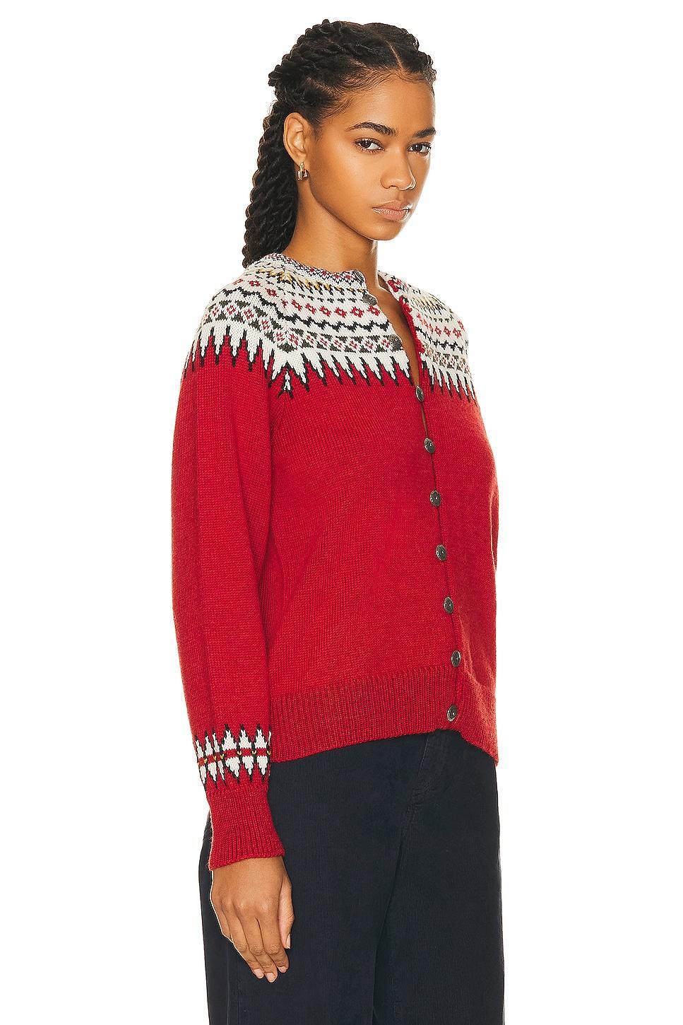 BODE Oslo Cardigan in Red - Red. Size XS (also in M, S). Product Image