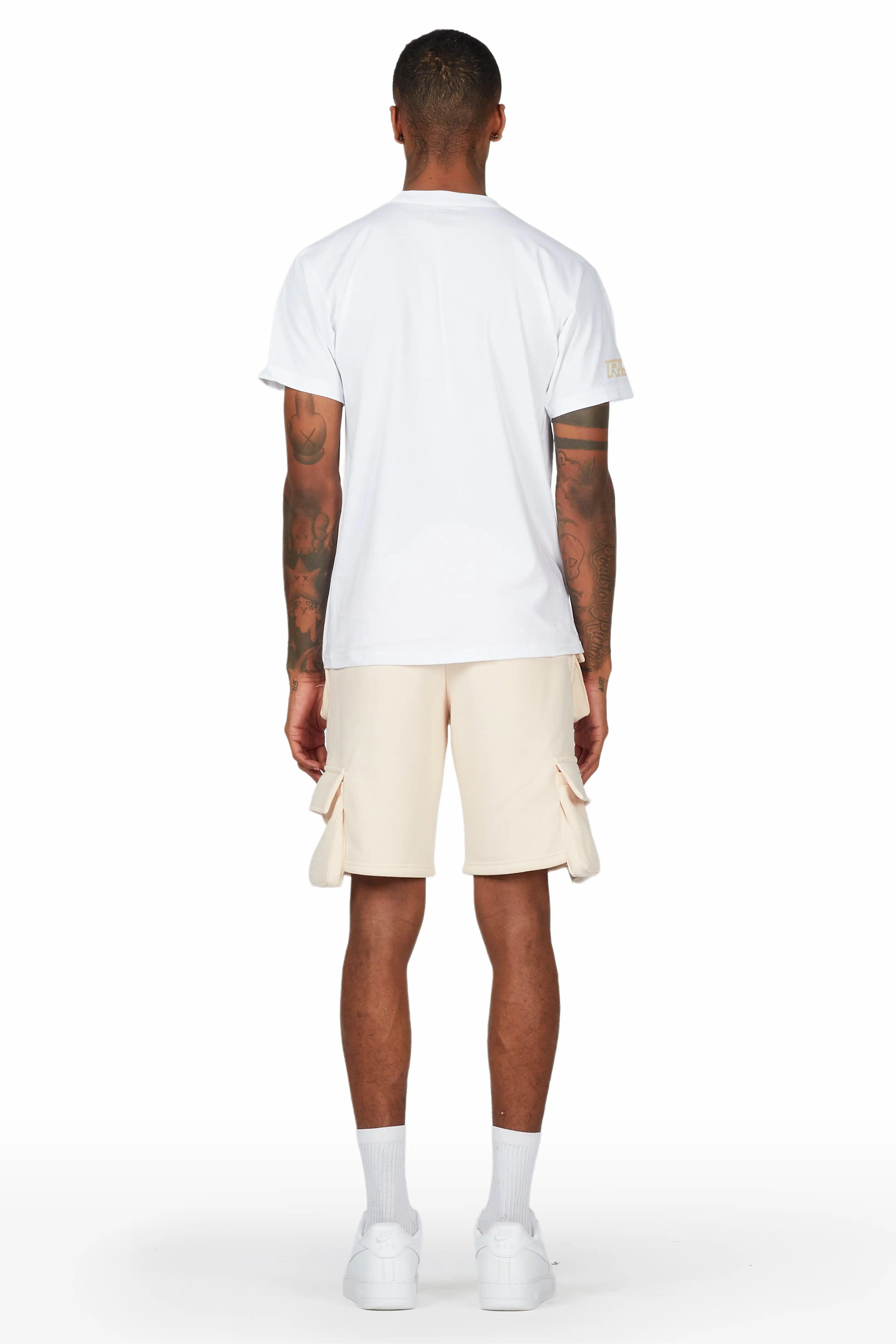 Jash White/Beige Short Set Male Product Image