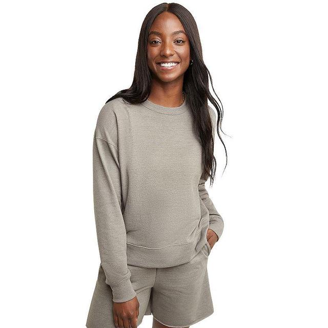 Womens Hanes Originals French Terry Sweatshirt Concrete Pe Grey Product Image