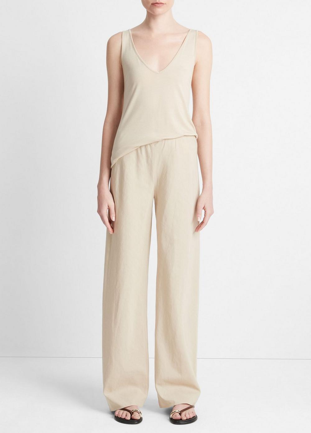 Cotton-Blend High-Waist Bias Pant Product Image