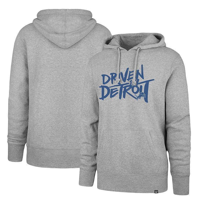 Mens 47 Brand Gray Detroit Lions Driven by Detroit Pullover Hoodie Product Image