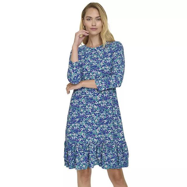 Womens Harper Rose 3/4-Sleeve Ruffle Hem Shift Dress Product Image