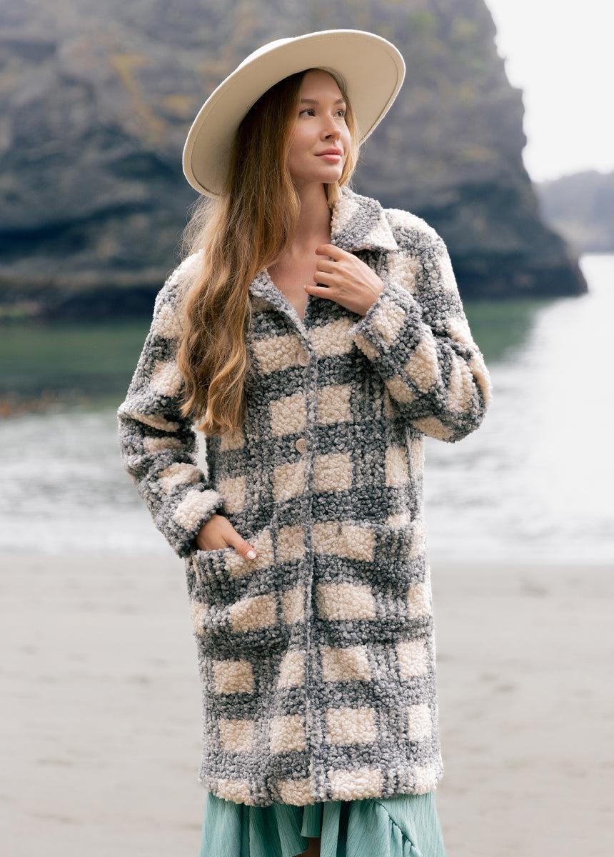 Gertie Coat in Gray Plaid Product Image