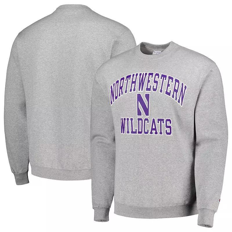 Mens Champion Heather Gray Northwestern Wildcats High Motor Pullover Sweatshirt Product Image