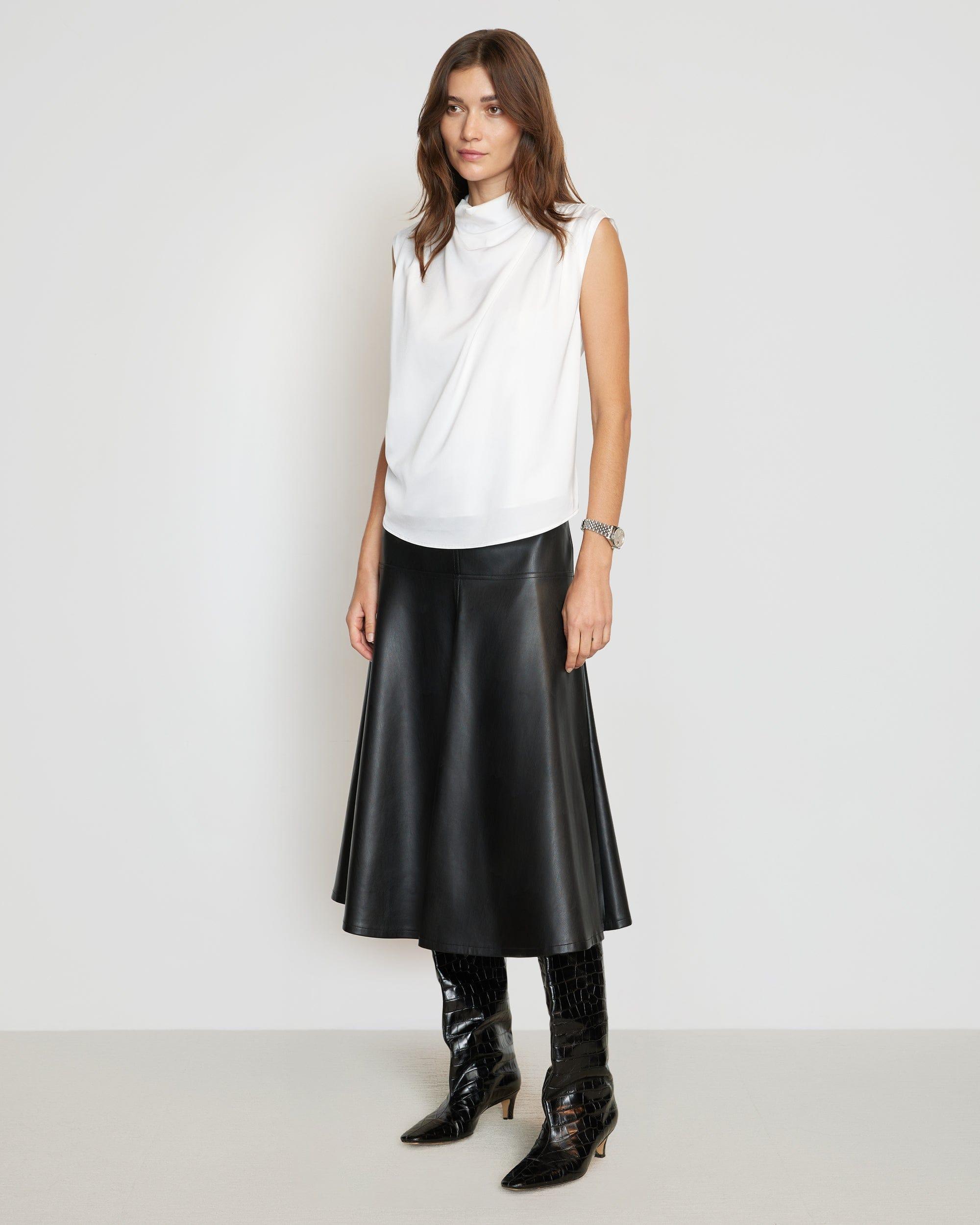 Harley A-Line Vegan Leather Skirt Product Image