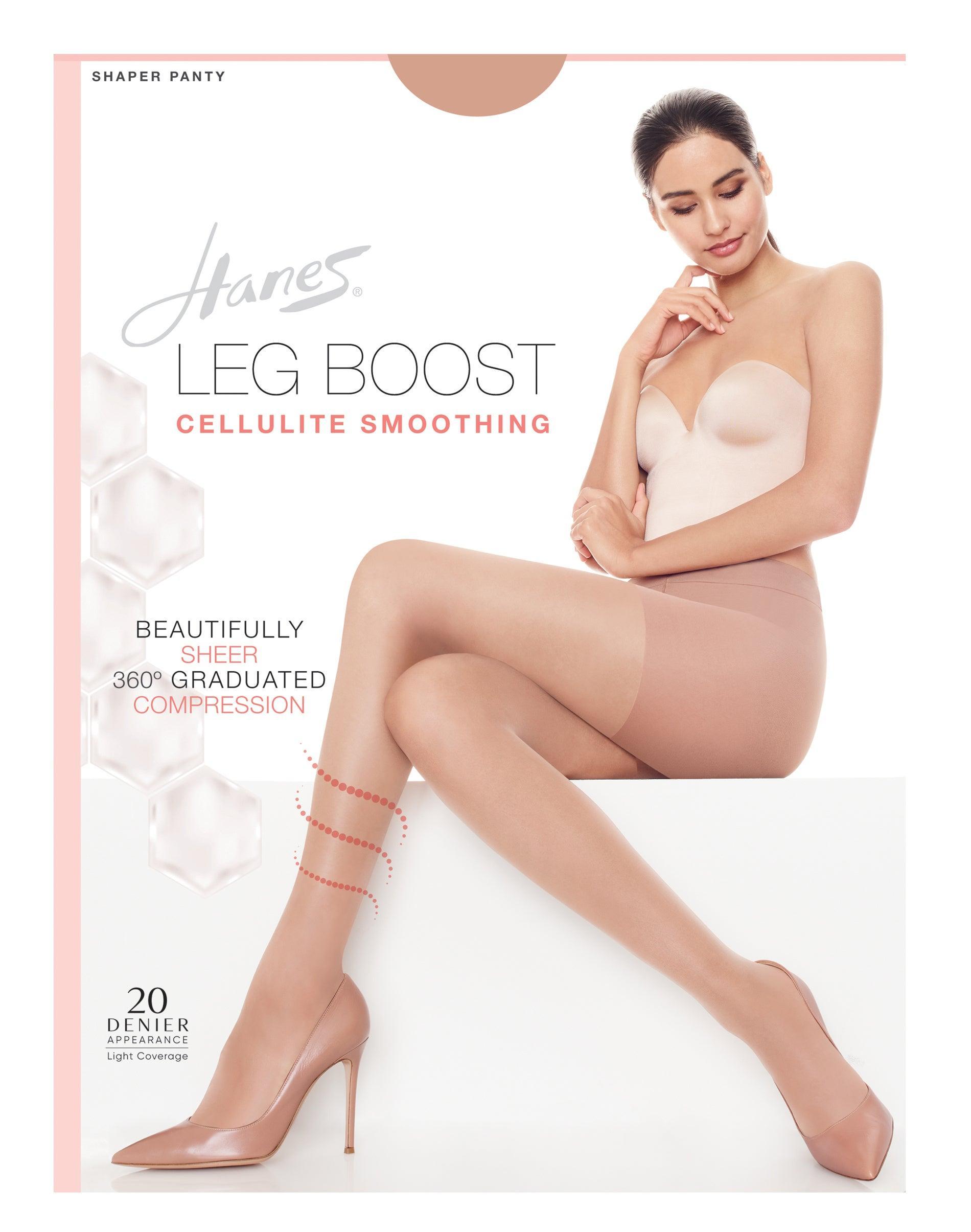 Hanes Leg Boost Cellulite Smoothing Pantyhose Transparent EF Womens Product Image