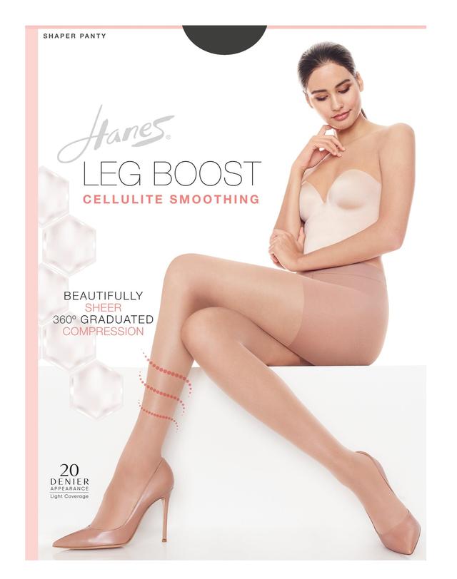 Hanes Leg Boost Cellulite Smoothing Pantyhose Transparent EF Womens Product Image