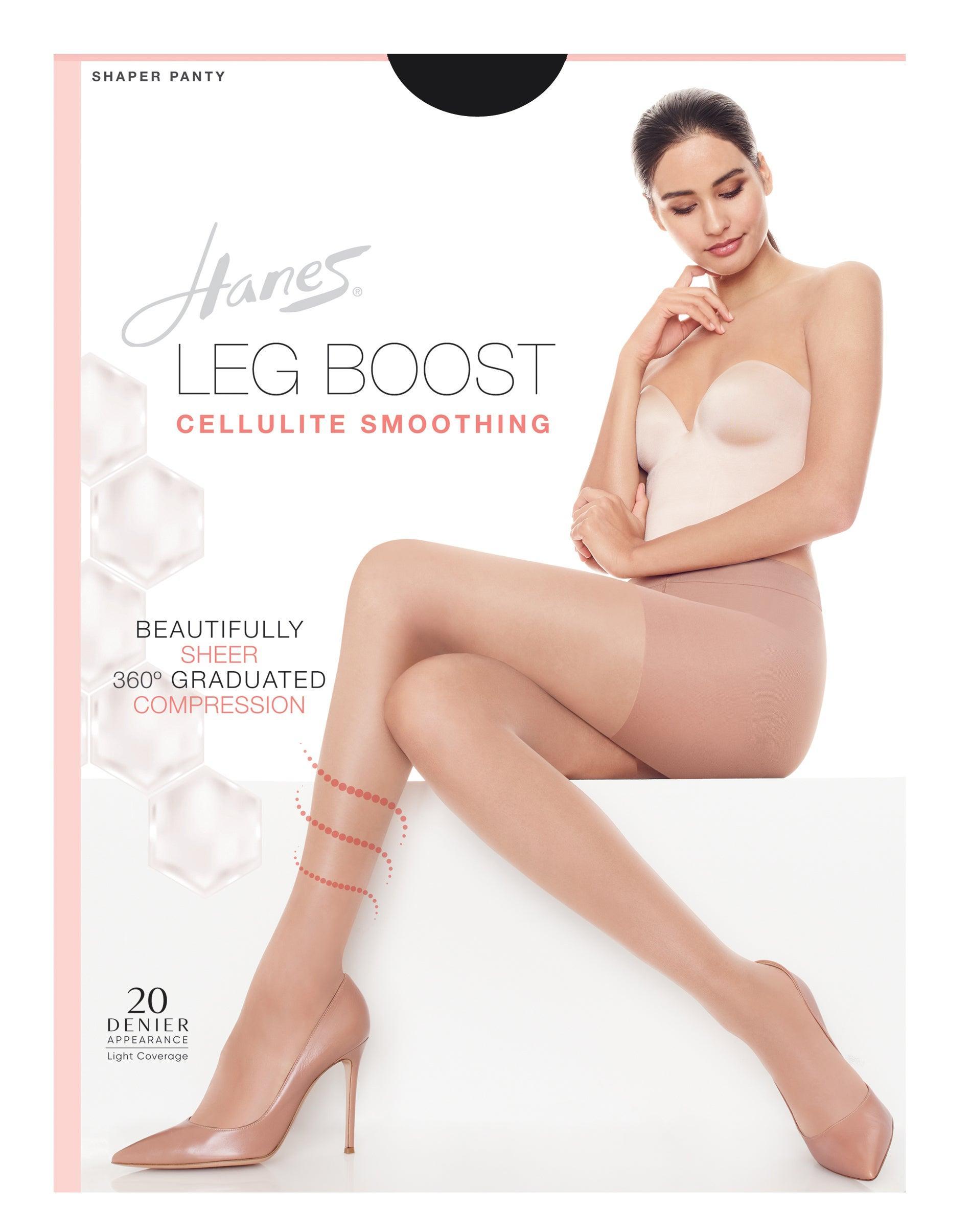 Hanes Leg Boost Cellulite Smoothing Pantyhose Transparent EF Womens Product Image