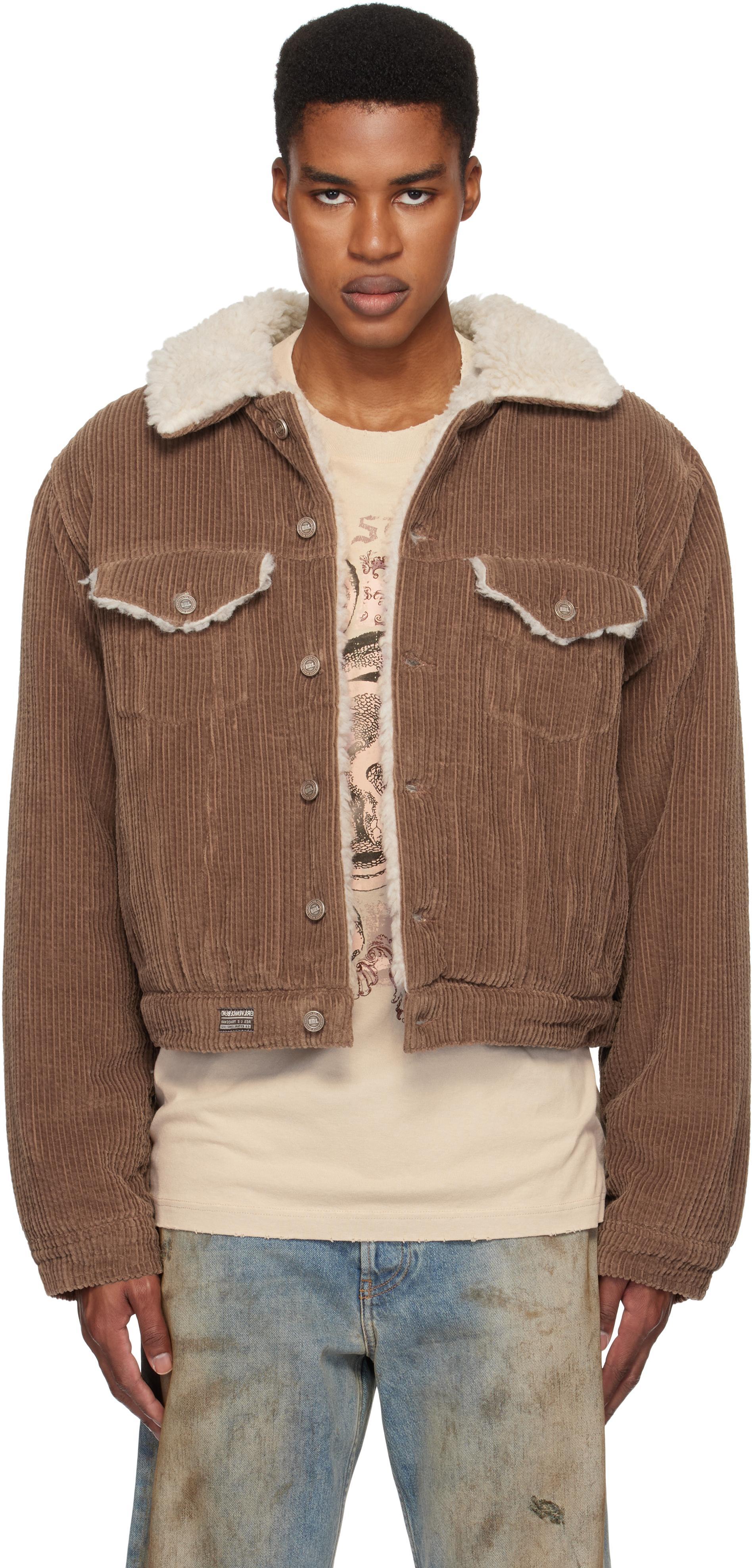 Brown Sherpa Corduroy Trucker Jacket product image