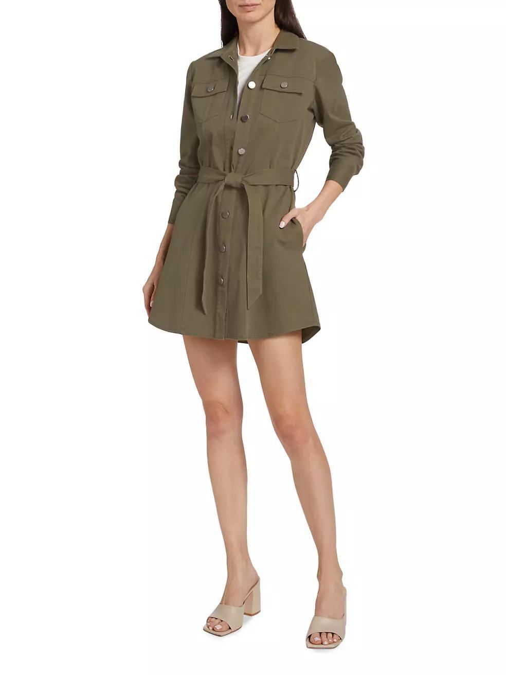 Belted Cotton Twill Shirtdress Product Image