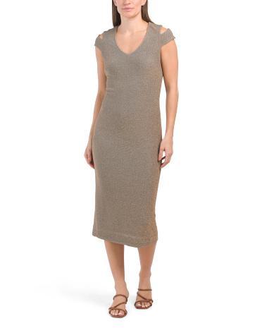 Bryce Cap Sleeve Midi Dress for Women | Spandex/Nylon/Metal Product Image