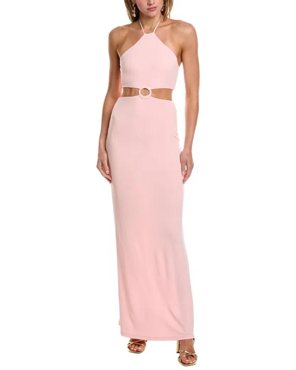 Marguerite Cutout Jersey Halterneck Maxi Dress In Pink product image